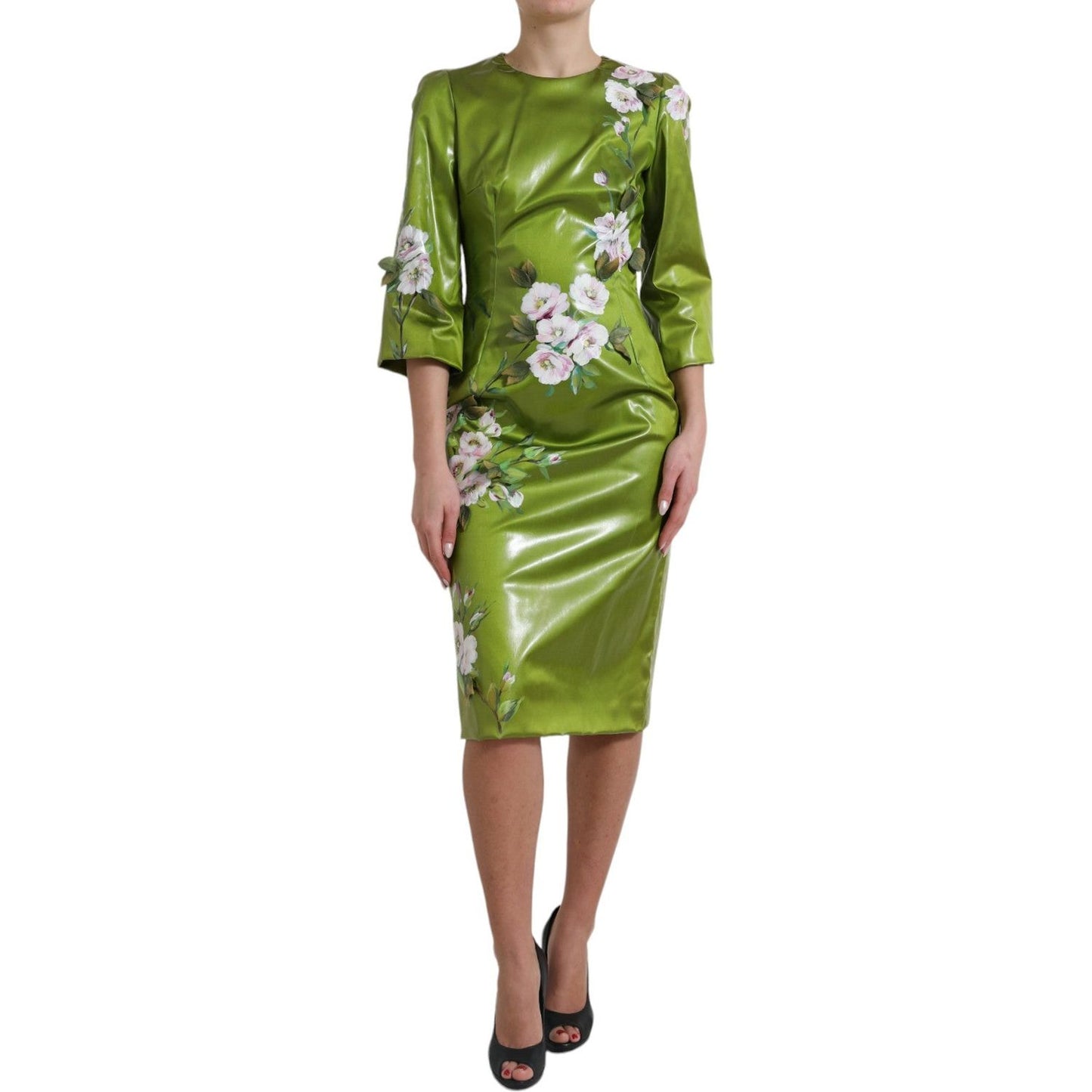 Dolce & Gabbana Floral Elegance Midi Sheath Dress Dolce & Gabbana