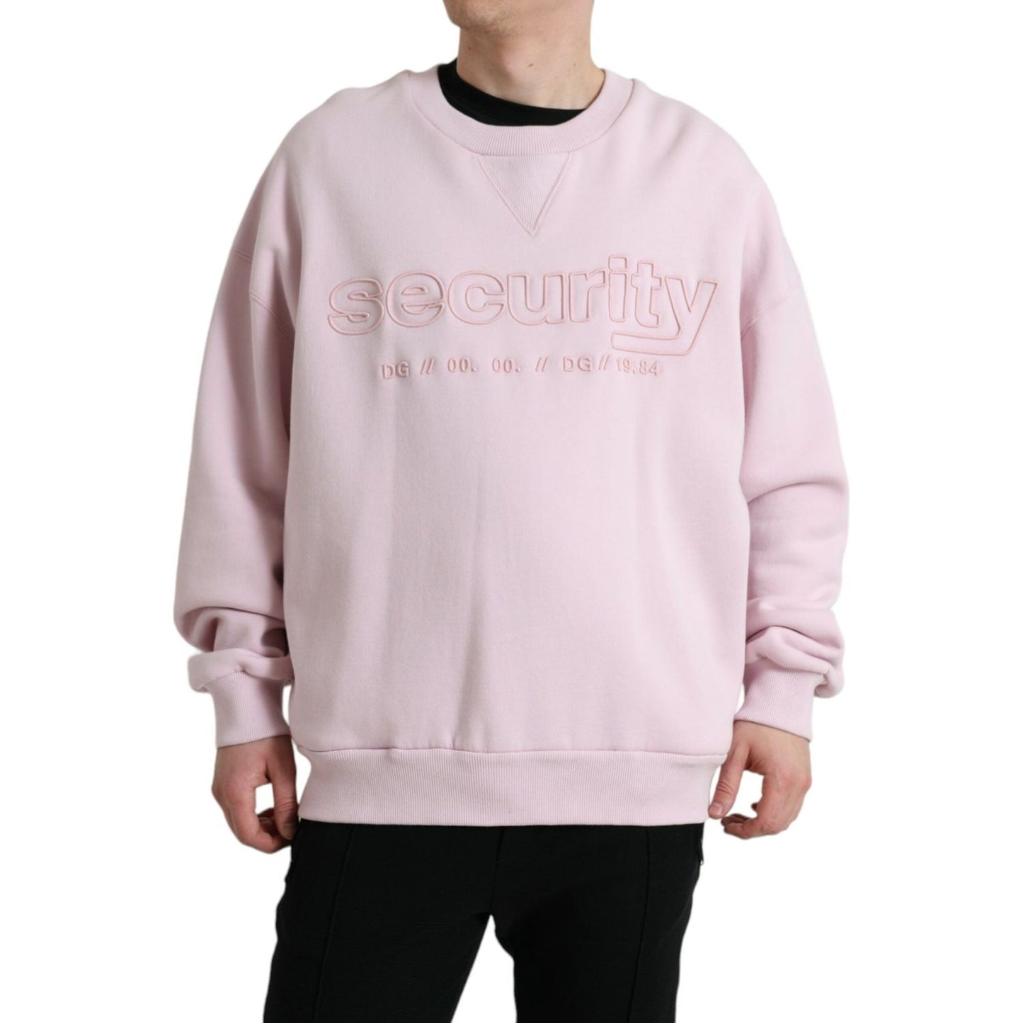 Dolce & Gabbana Elegant Pink Crew Neck Logo Sweater Dolce & Gabbana