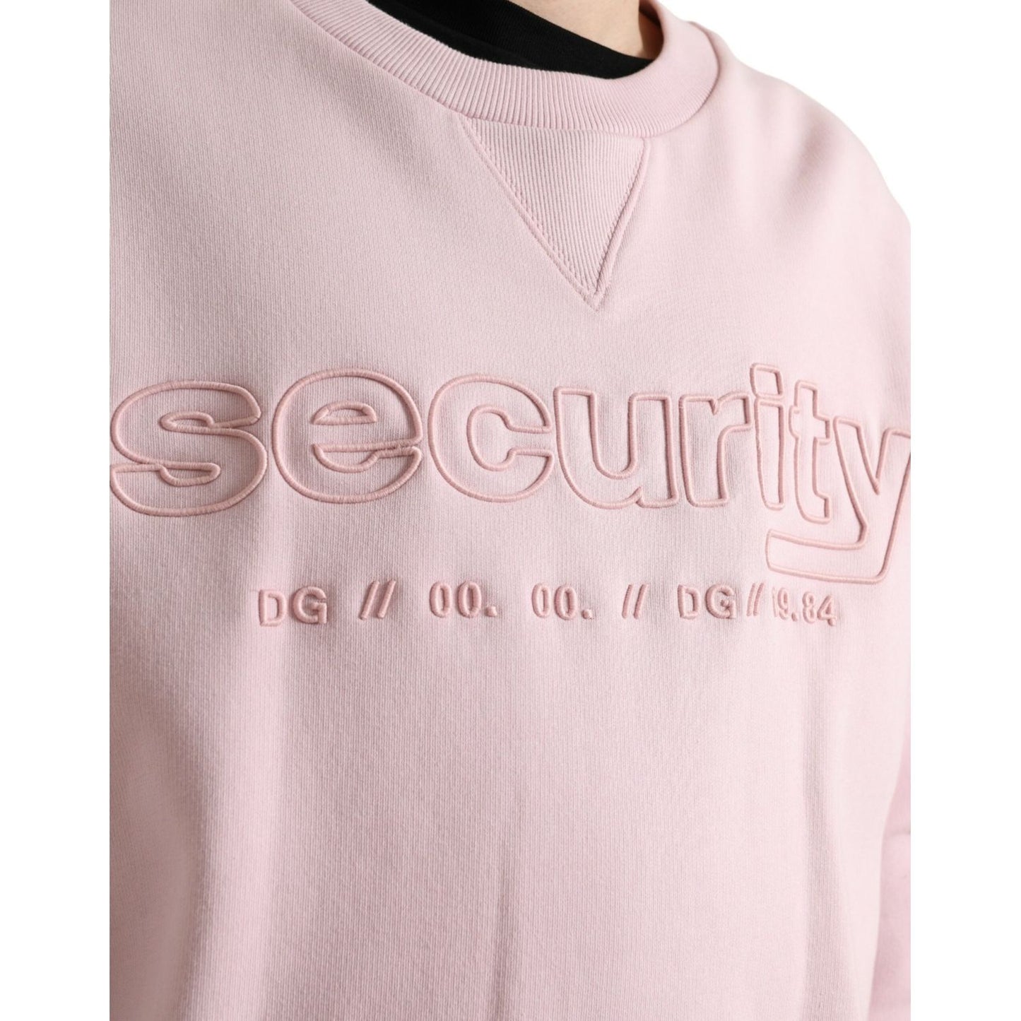 Dolce & Gabbana Elegant Pink Crew Neck Logo Sweater Dolce & Gabbana