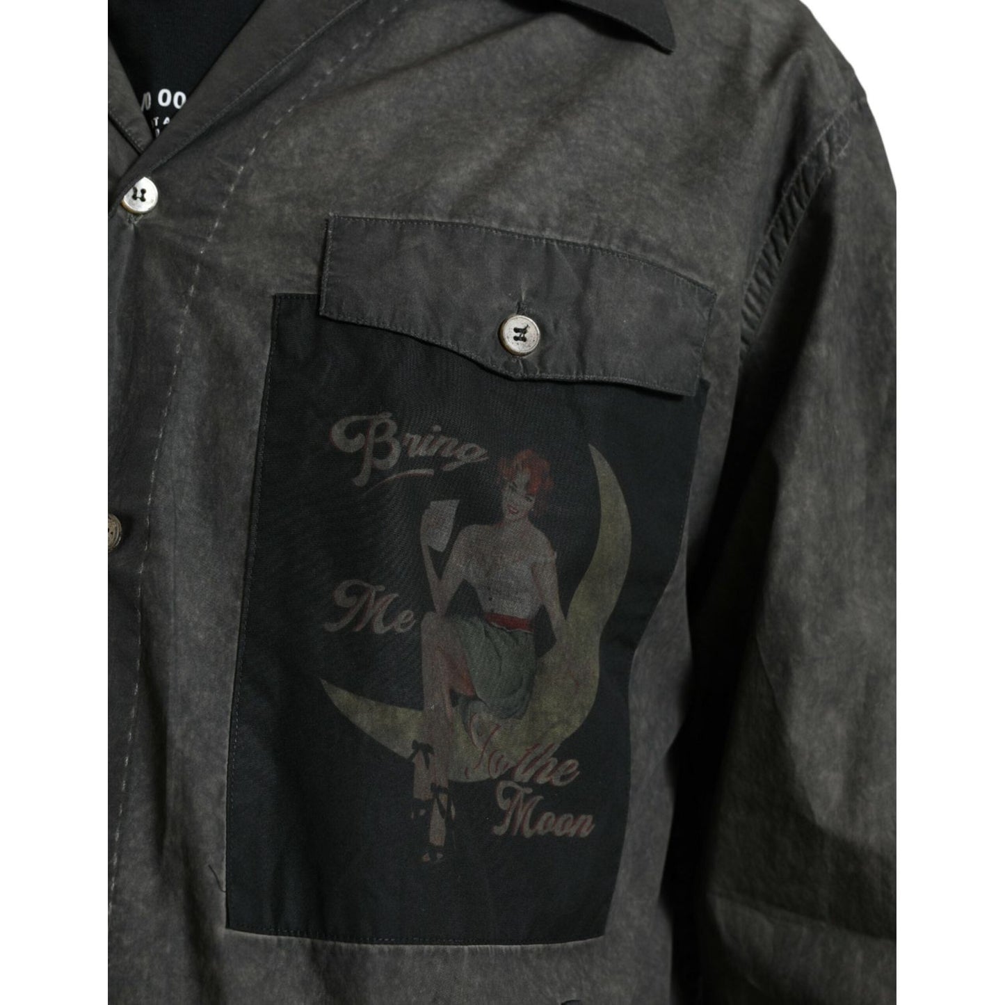 Dolce & Gabbana Elegant Dark Gray Cotton Button-Down Shirt Dolce & Gabbana