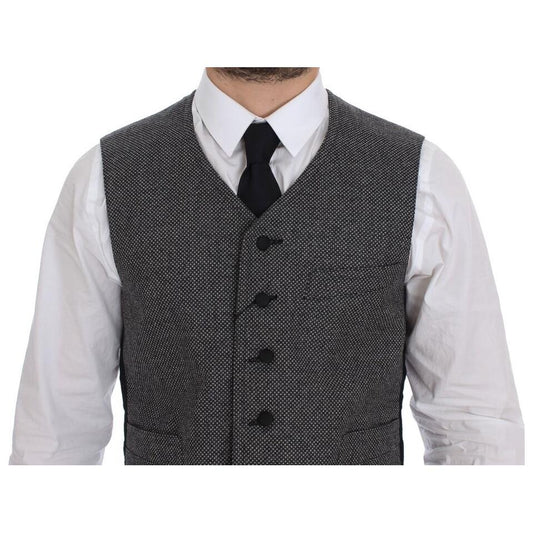 Dolce & Gabbana Elegant Single Breasted Gray Dress Vest Dolce & Gabbana