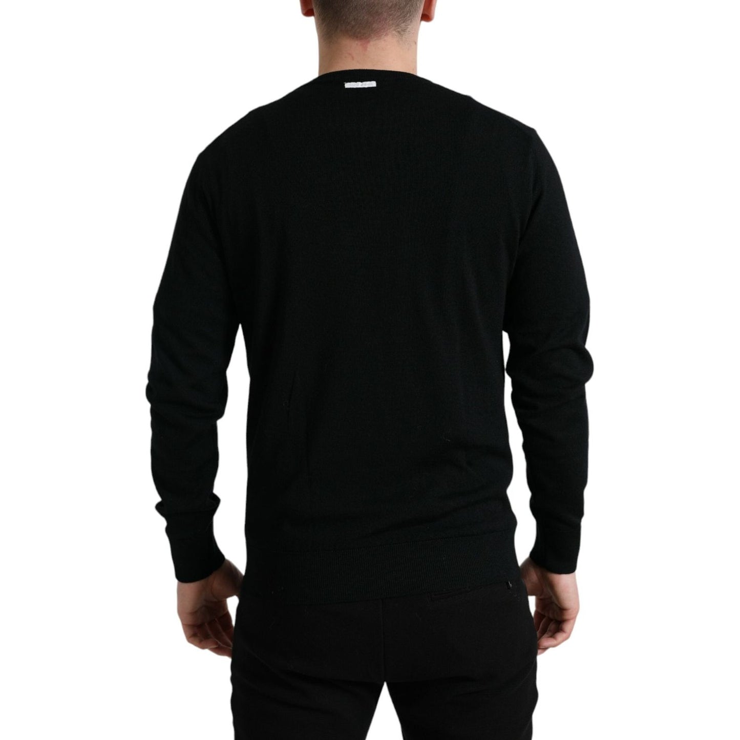 Dolce & Gabbana Stunning Black Wool Sweater Dolce & Gabbana