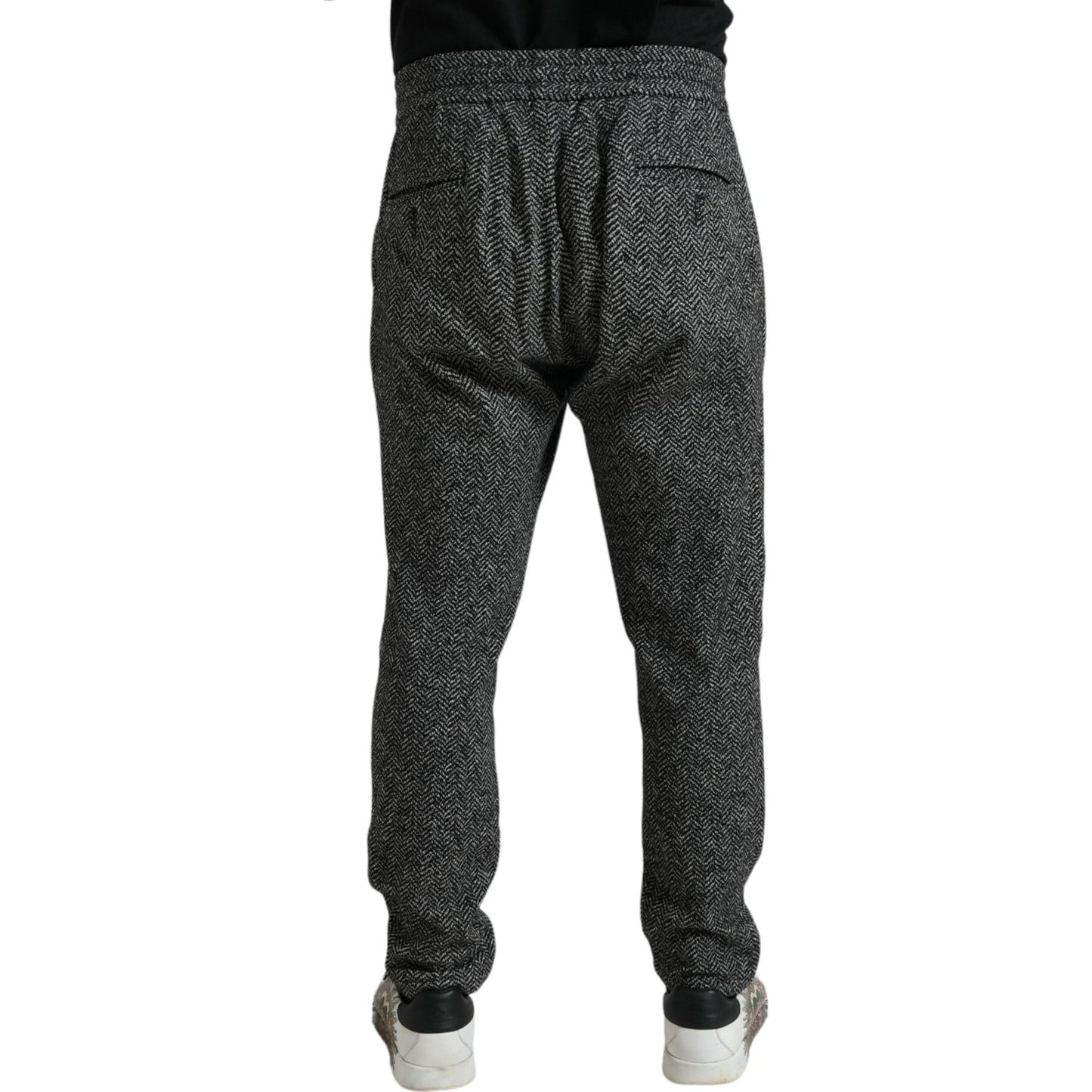 Dolce & Gabbana Elegant Dark Gray Wool Blend Joggers Dolce & Gabbana