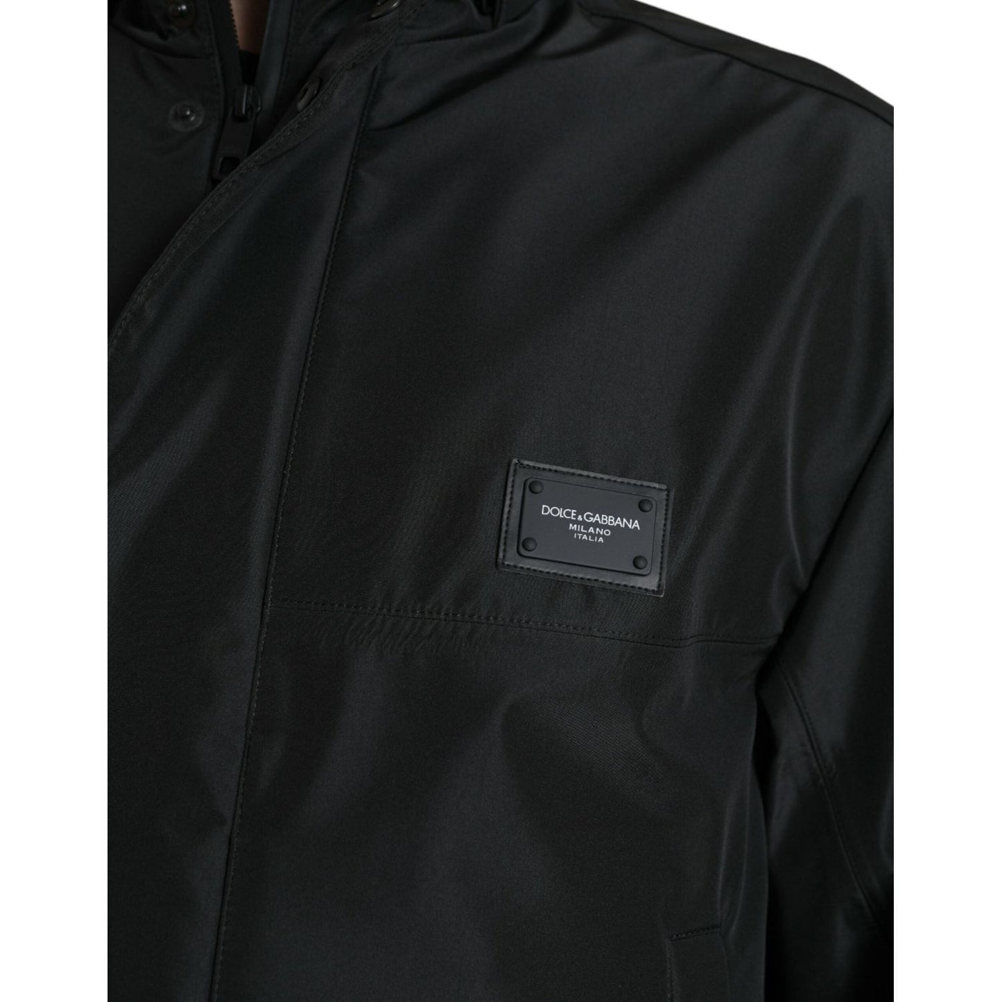 Dolce & Gabbana Sleek Black Windbreaker Jacket Dolce & Gabbana