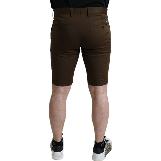 Dolce & Gabbana Chic Brown Bermuda Shorts with Logo Detail Dolce & Gabbana