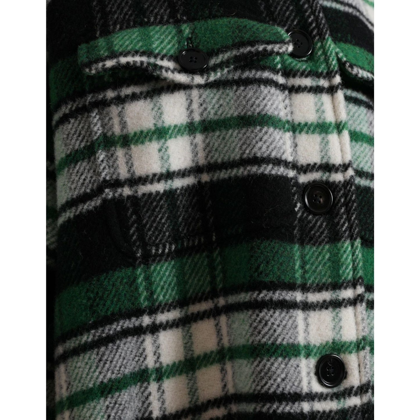 Dolce & Gabbana Elegant Green Plaid Long Coat Dolce & Gabbana