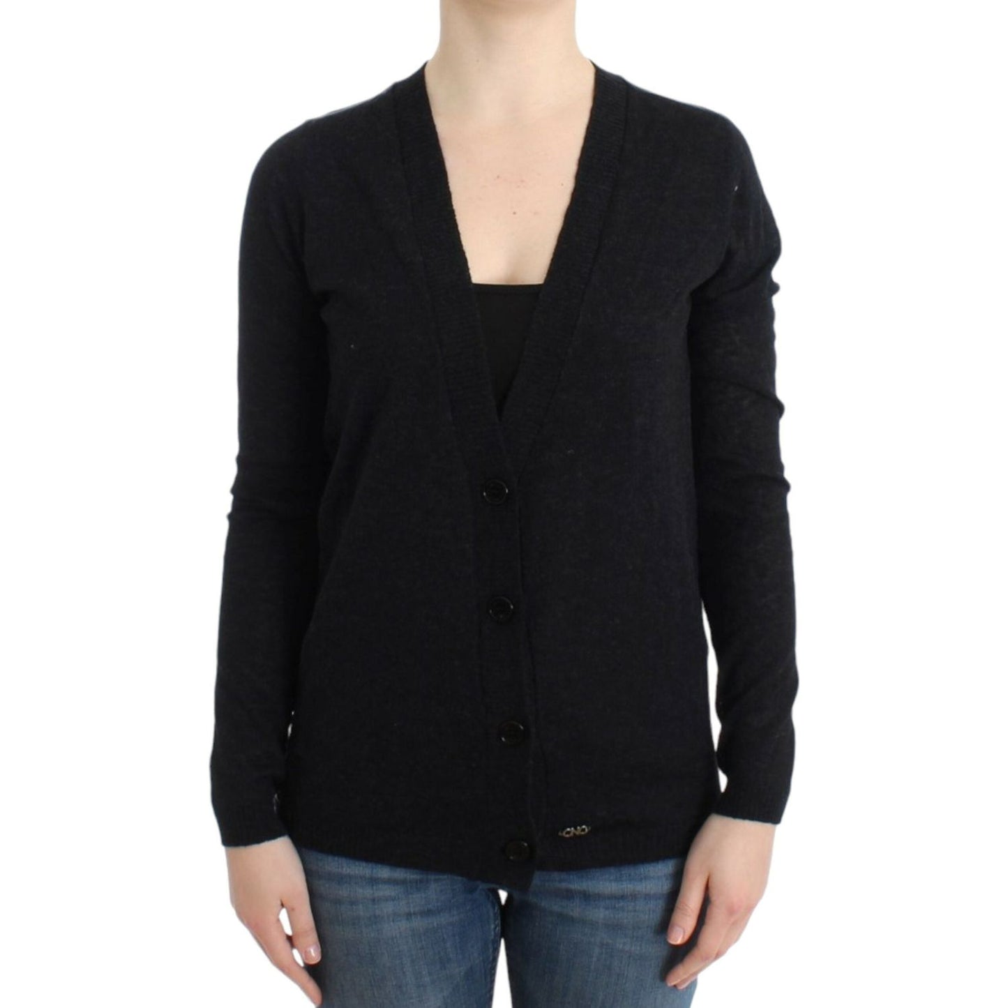 Costume National Gray wool alpaca cardigan