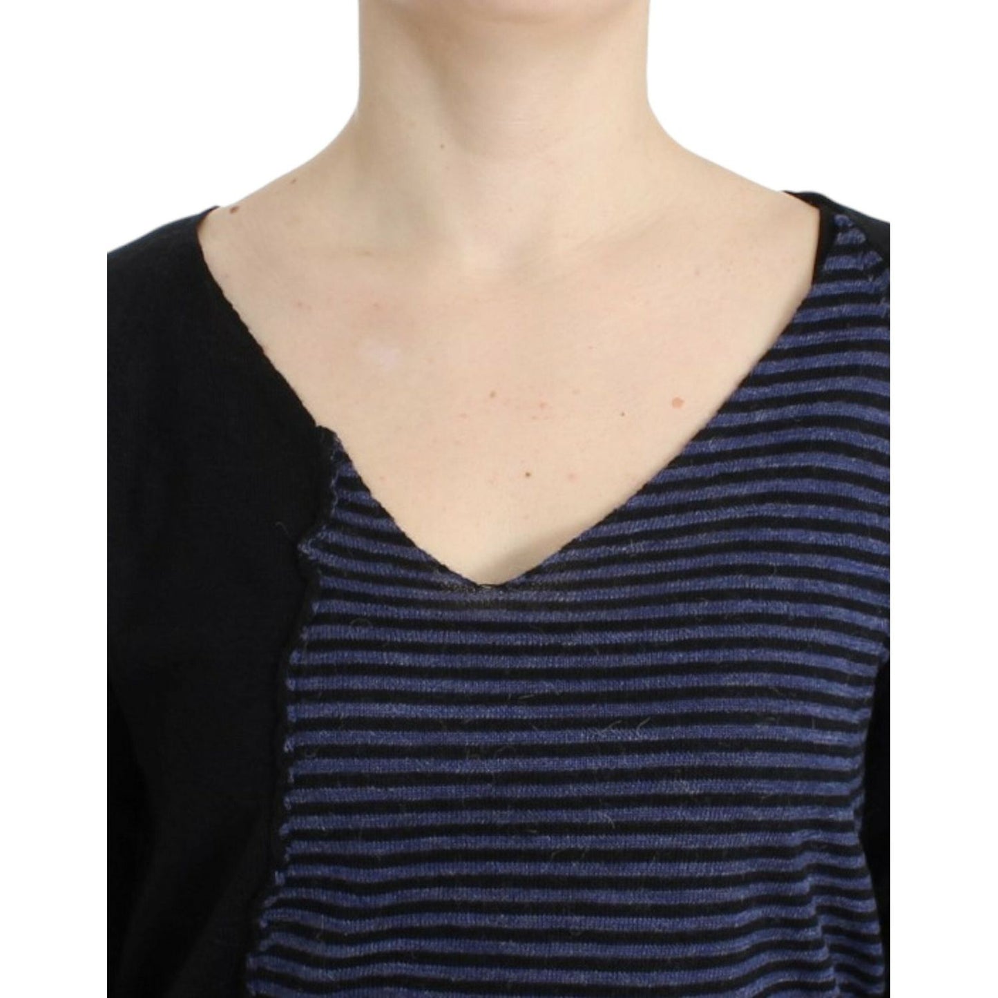 Costume National Striped V-Neck Luxury Sweater Costume National