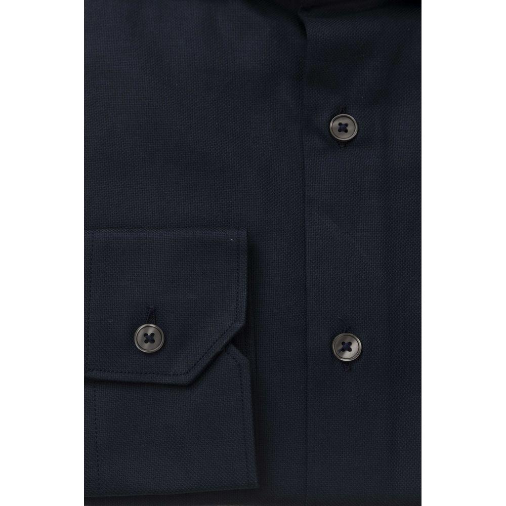 Bagutta Blue Cotton Men Shirt Bagutta