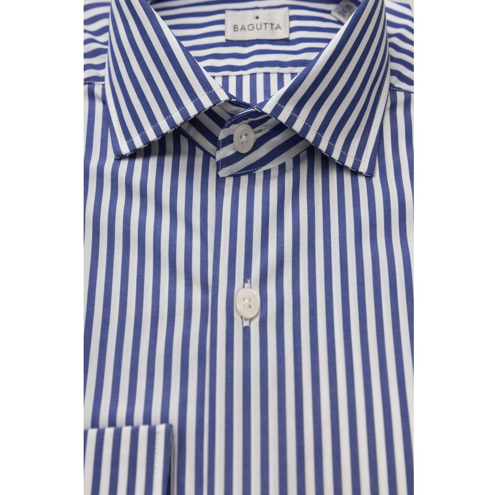 Bagutta Light Blue Cotton Men Shirt Bagutta