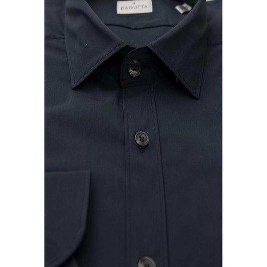 Bagutta Blue Cotton Men Shirt Bagutta