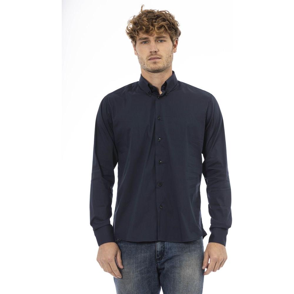 Baldinini Trend Blue Cotton Men Shirt Baldinini Trend