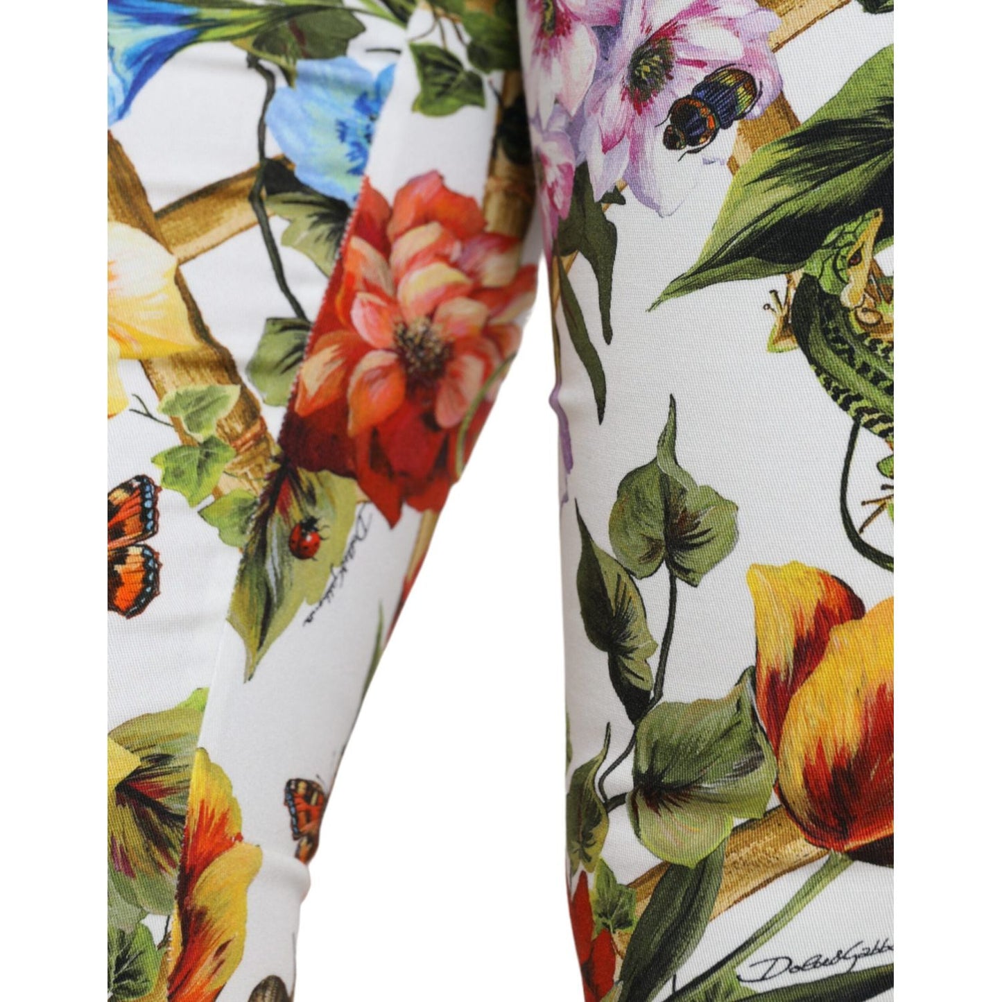 Dolce & Gabbana Floral High Waist Cropped Fashion Pants Dolce & Gabbana