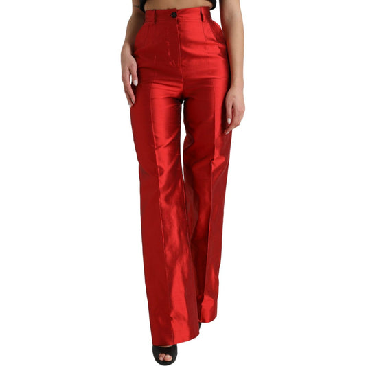 Dolce & Gabbana Elegant High Waist Wide Leg Silk Pants Dolce & Gabbana