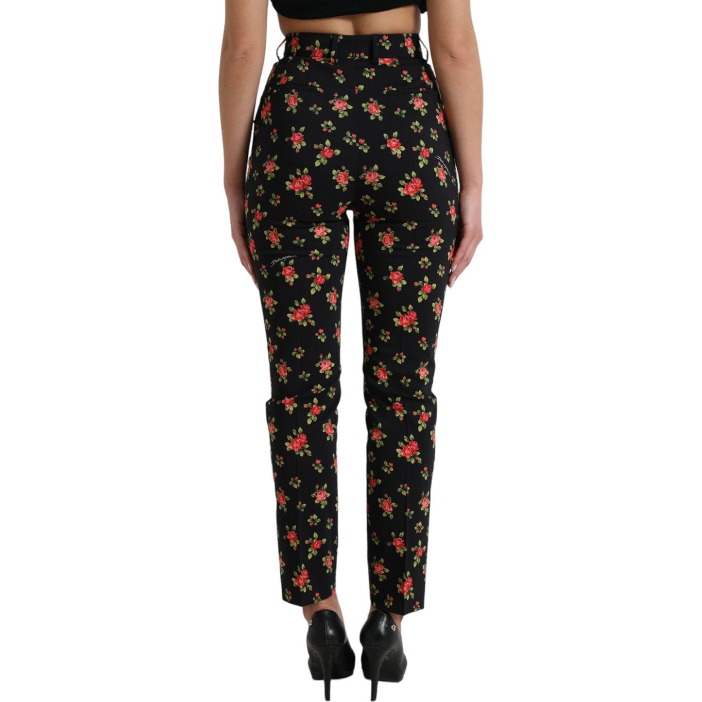 Dolce & Gabbana Elegant High-Waist Floral Tapered Pants Dolce & Gabbana