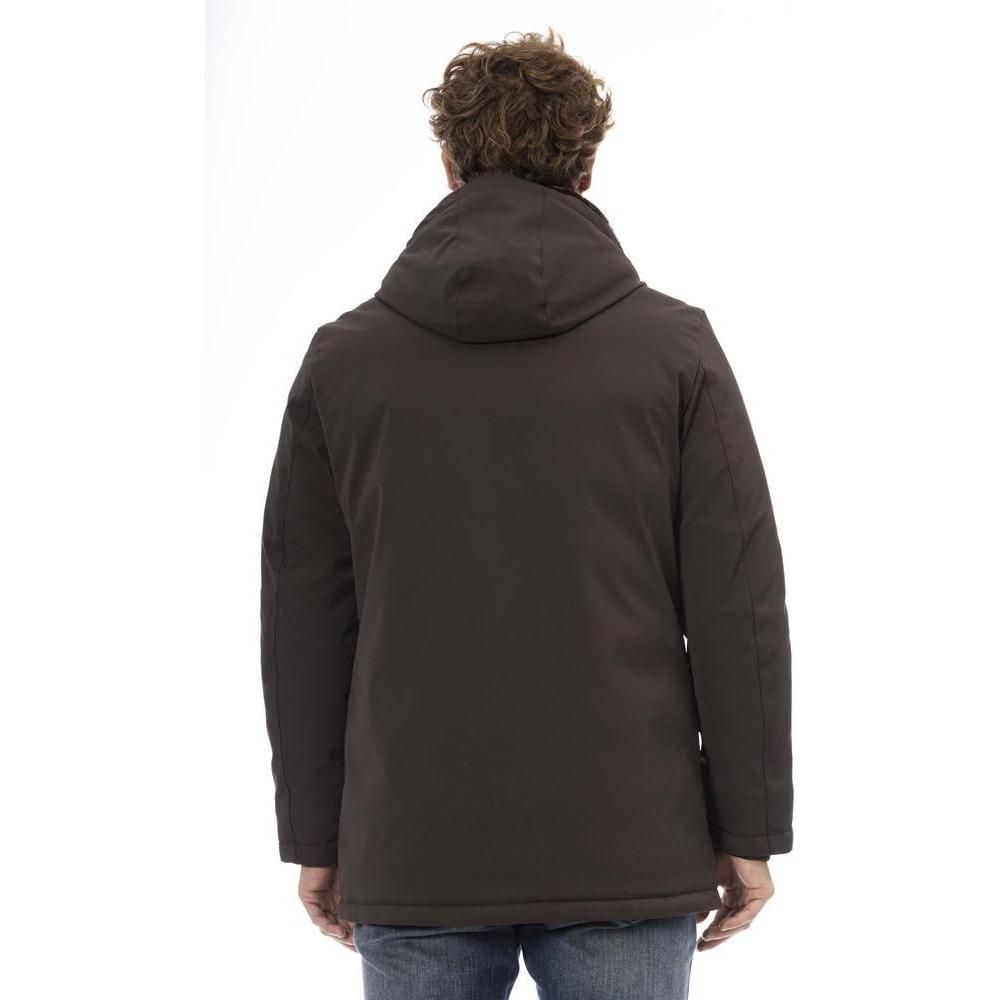 Baldinini Trend Brown Polyester Men Jacket Baldinini Trend