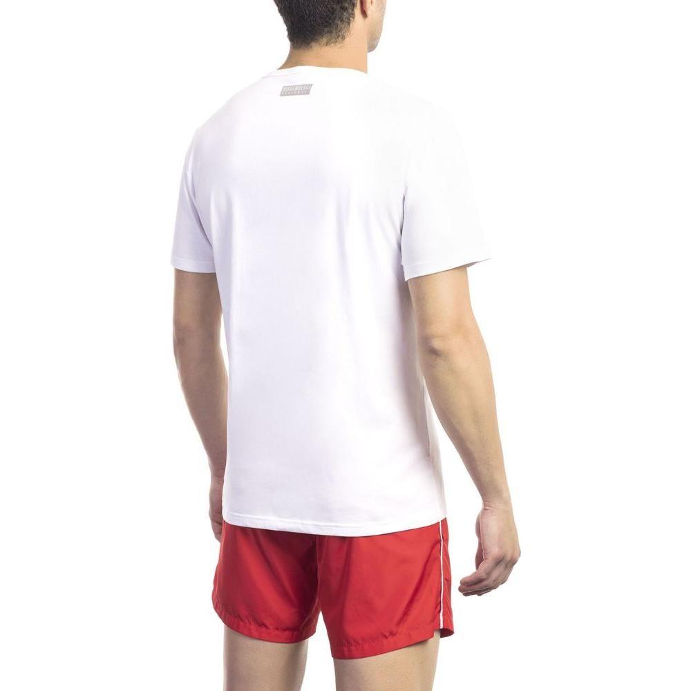 Bikkembergs White Cotton Men T-Shirt Bikkembergs