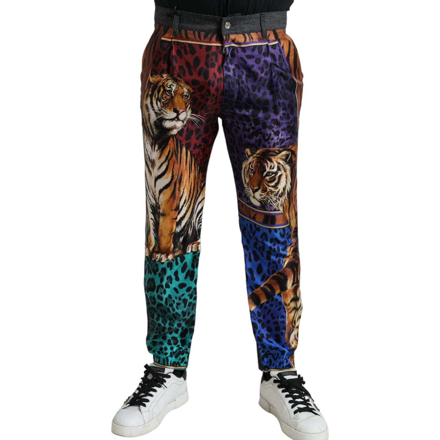 Dolce & Gabbana Multicolor Tiger Print Loose Denim Jeans Dolce & Gabbana