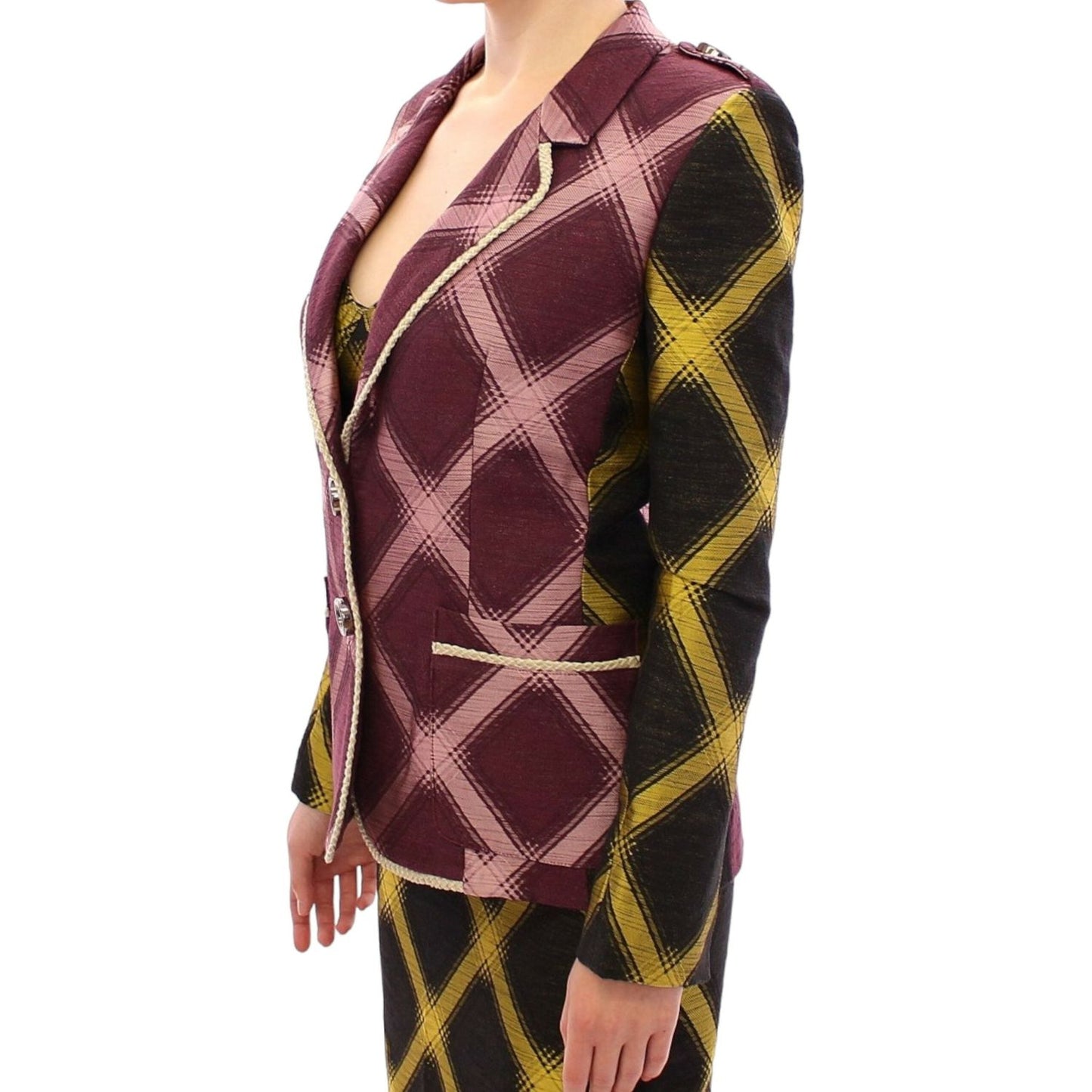 House of Holland Purple checkered blazer jacket
