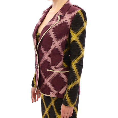 House of Holland Purple checkered blazer jacket