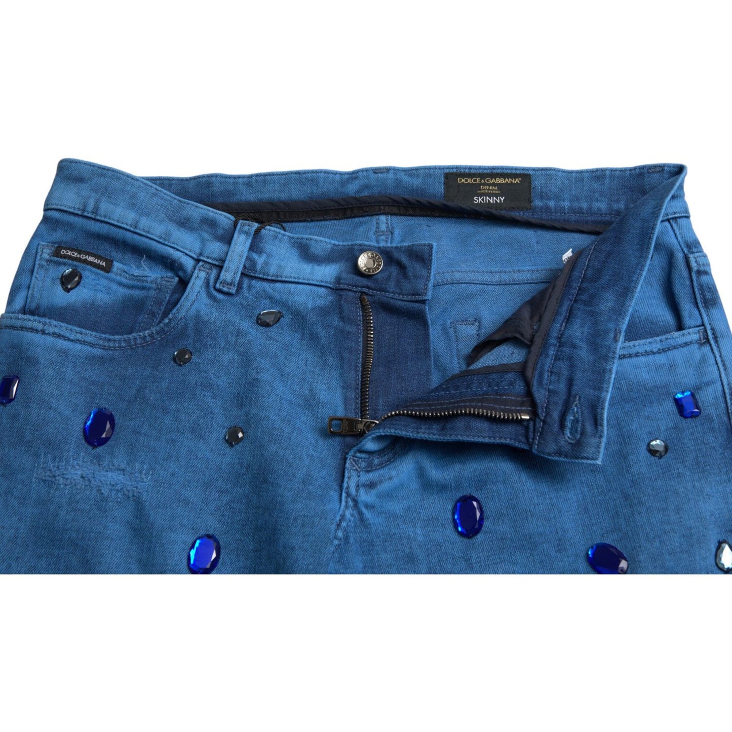 Dolce & Gabbana Crystal Embellished Skinny Denim Jeans Dolce & Gabbana