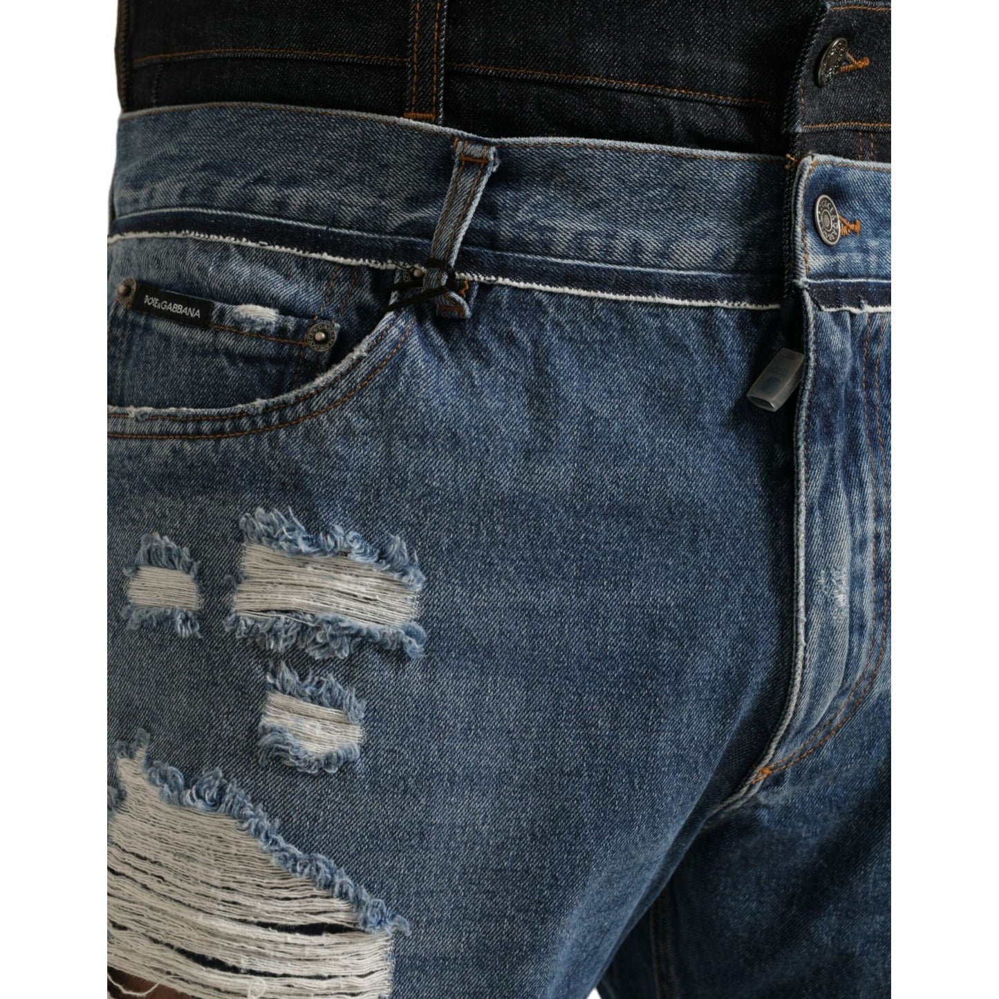 Dolce & Gabbana Chic Skinny Tattered Denim Jeans Dolce & Gabbana