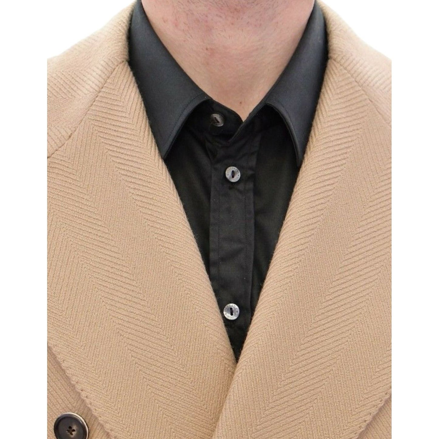 Dolce & Gabbana Elegant Beige Formal Wool Coat Dolce & Gabbana