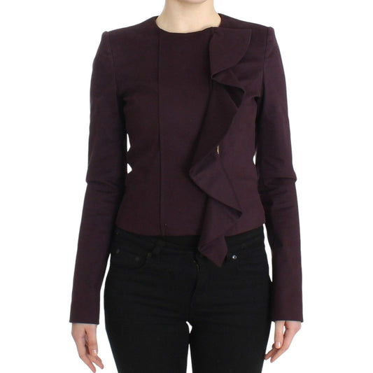 GF Ferre Purple Ruched Jacket Coat Blazer Short