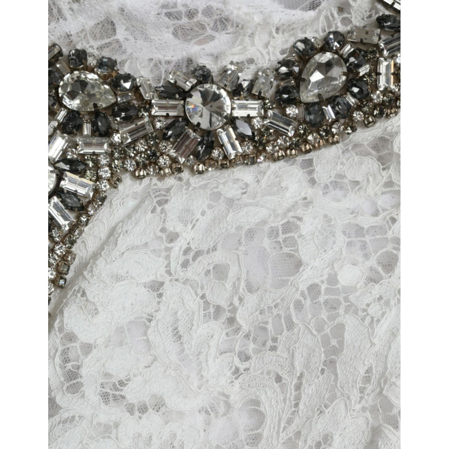 Dolce & Gabbana Elegant White Shift Dress with Crystal Embellishment Dolce & Gabbana