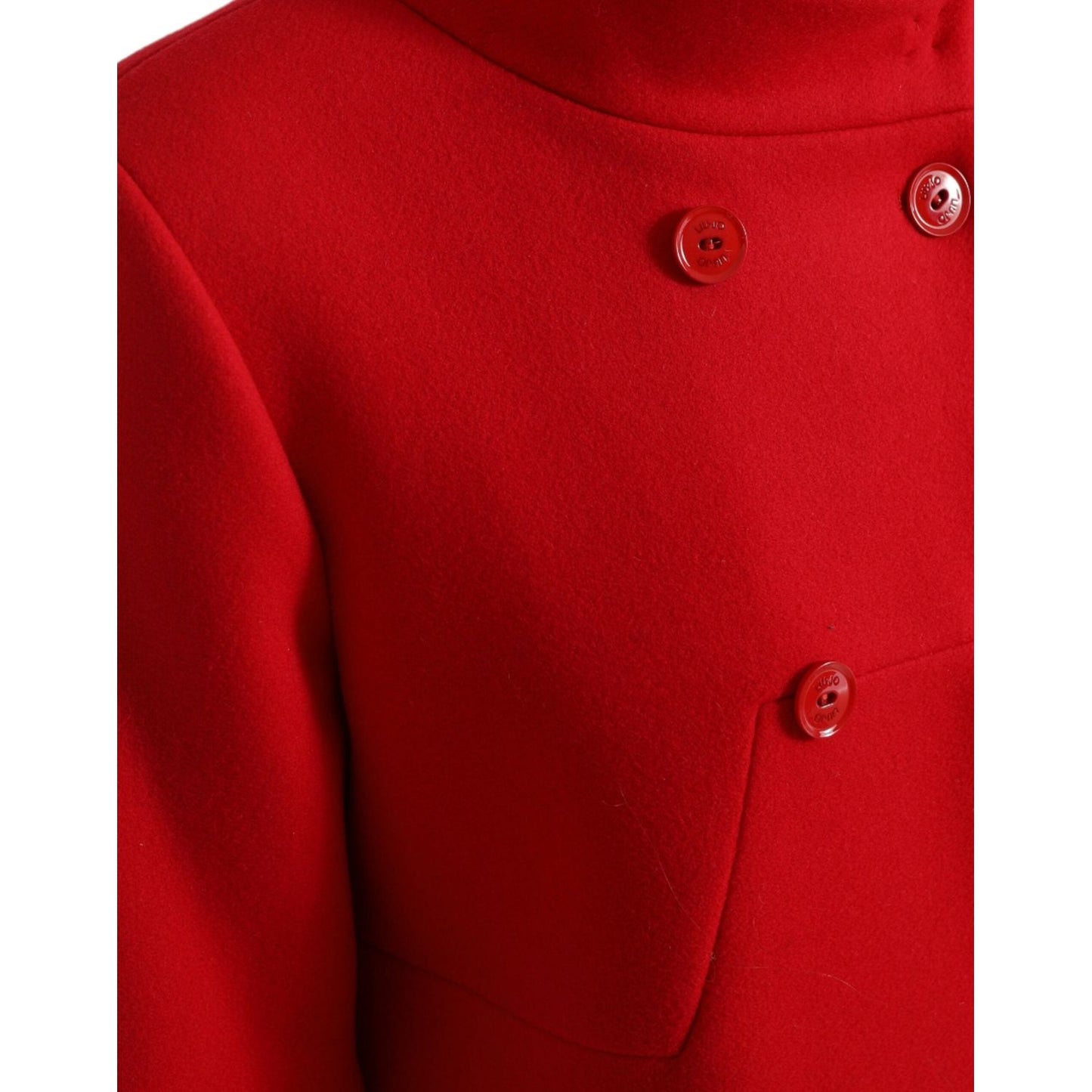 Liu Jo Elegant Red Double Breasted Long Coat Liu Jo