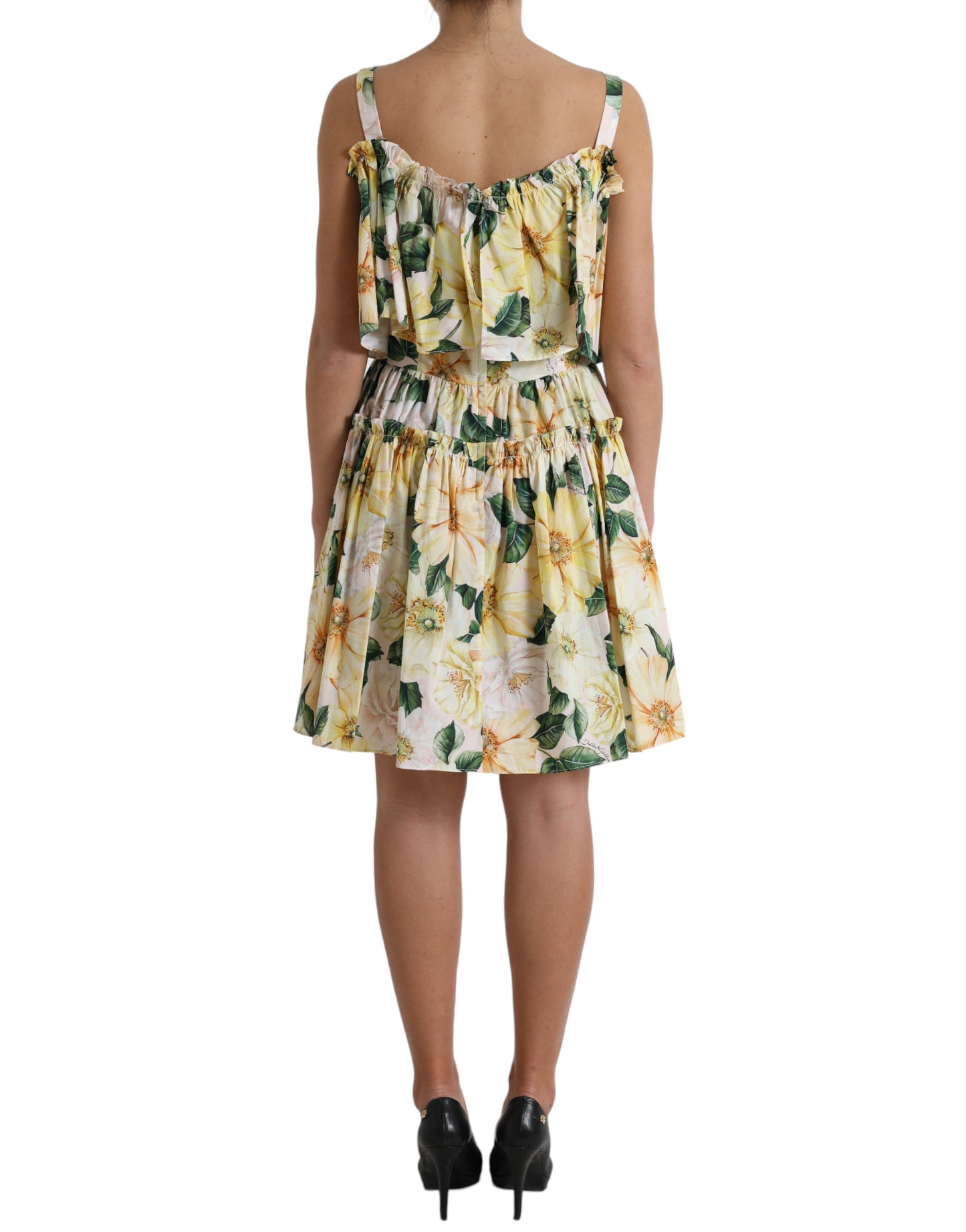 Dolce & Gabbana Chic Cold-Shoulder Floral Mini Dress Dolce & Gabbana