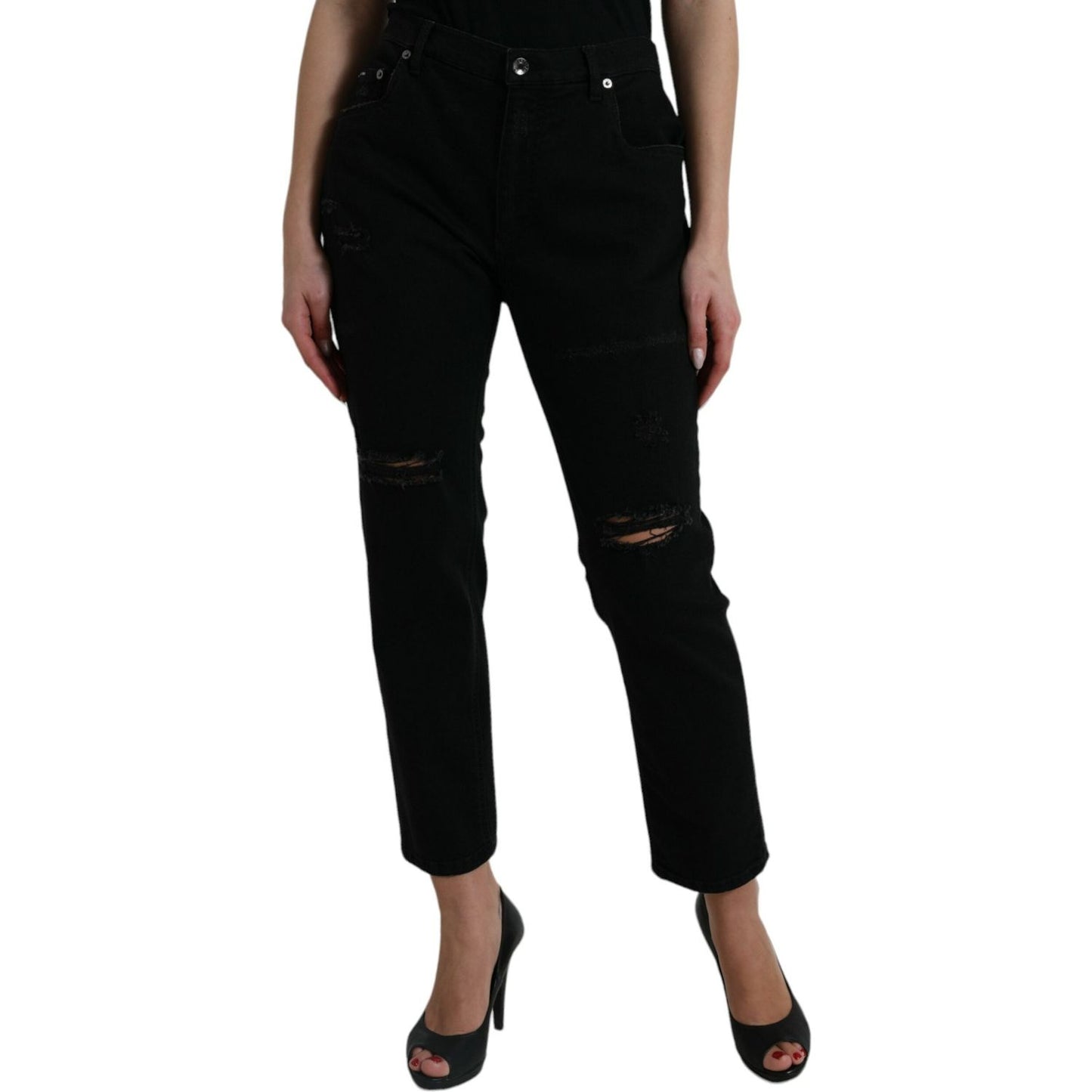 Dolce & Gabbana Elegant High Waist Black Stretch Jeans Dolce & Gabbana