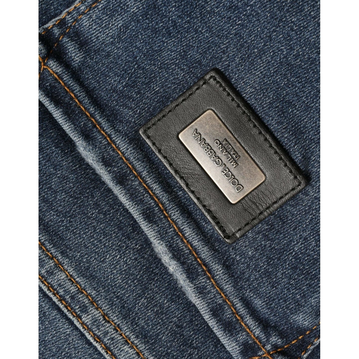 Dolce & Gabbana Elegant Mid Waist Stretch Jeans in Blue Dolce & Gabbana