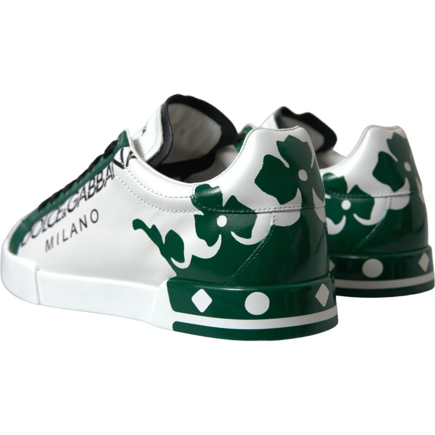 Dolce & Gabbana Elegant White Crown Leather Sneakers