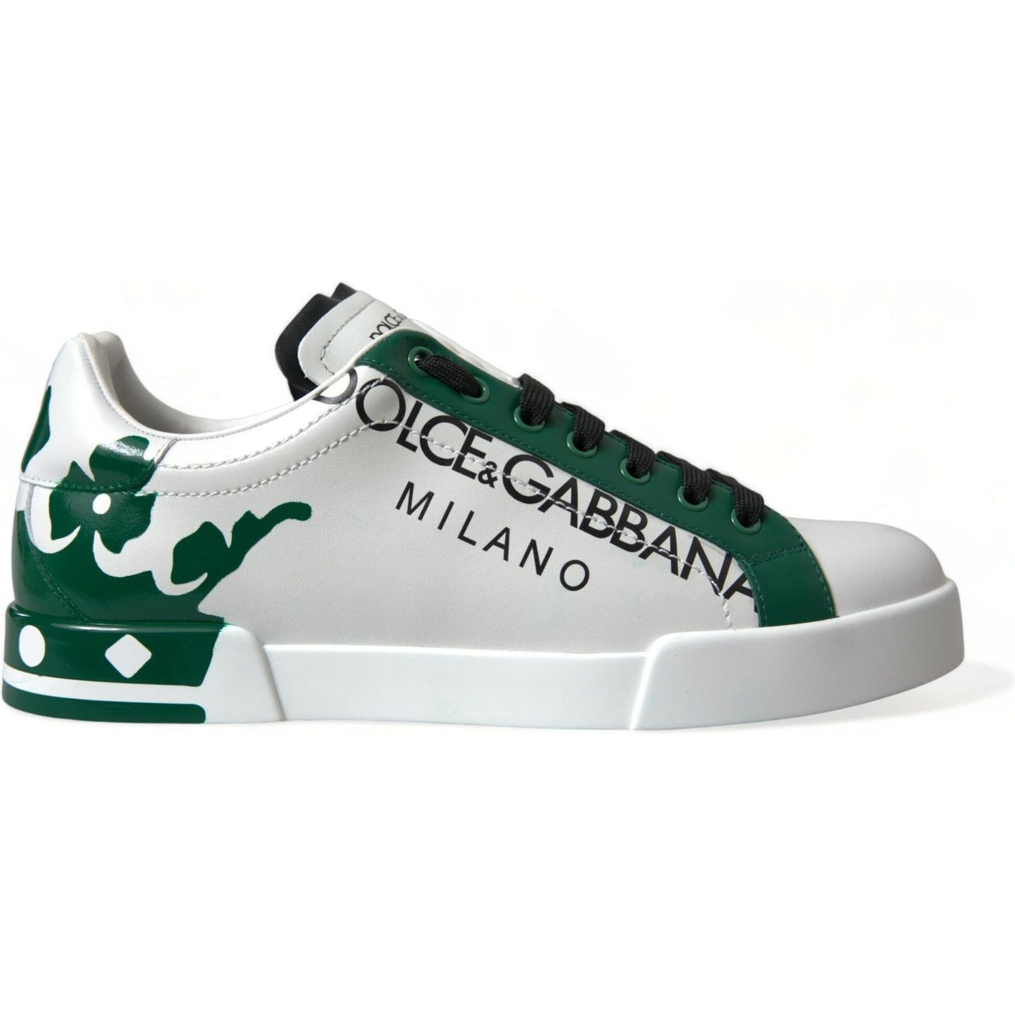 Dolce & Gabbana Elegant White Crown Leather Sneakers