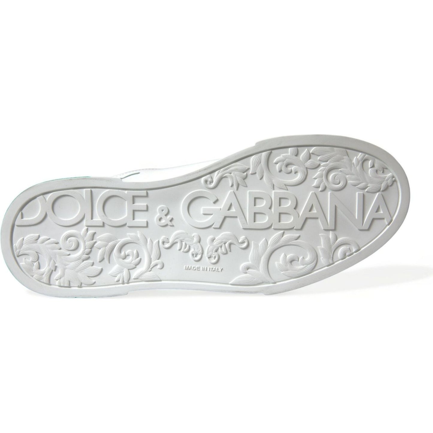 Dolce & Gabbana Elegant White Crown Leather Sneakers