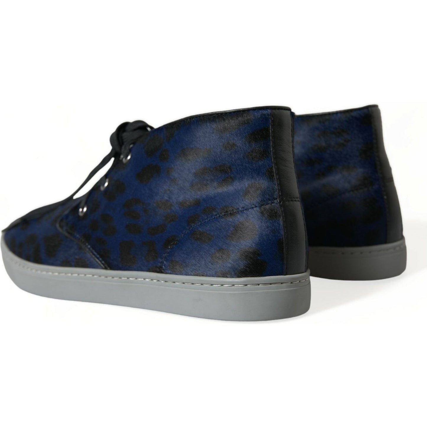 Dolce & Gabbana Chic Blue Leopard Print Mid-Top Sneakers Dolce & Gabbana