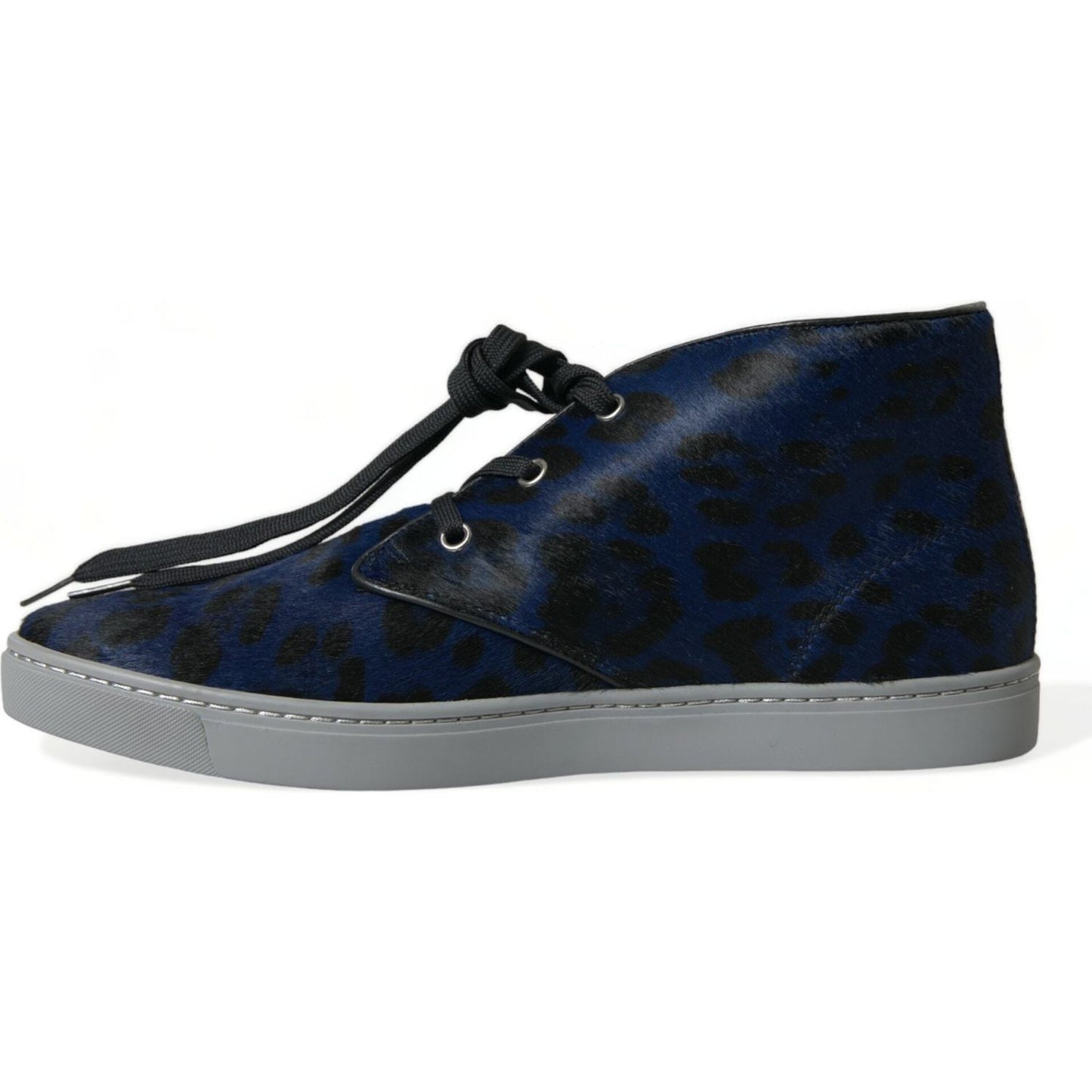 Dolce & Gabbana Chic Blue Leopard Print Mid-Top Sneakers Dolce & Gabbana