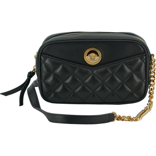 Versace Elegant Small Black Leather Crossbody Bag Versace