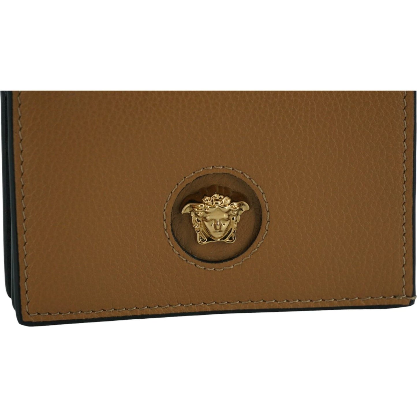 Versace Elegant Compact Leather Wallet in Brown Versace