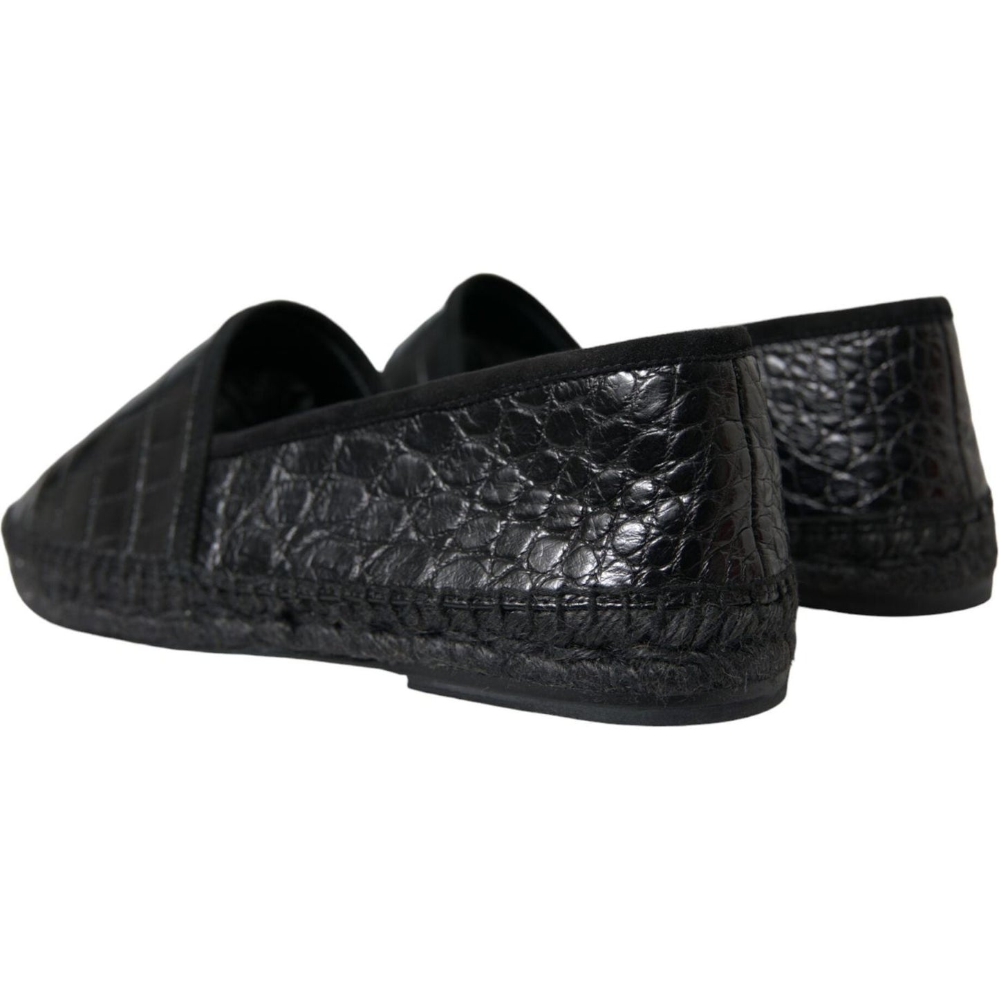 Dolce & Gabbana Exotic Black Leather Espadrilles Dolce & Gabbana