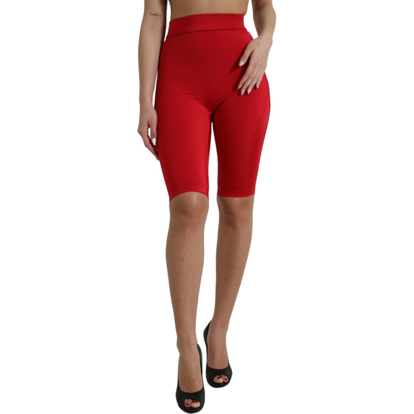 Dolce & Gabbana Chic Red High Waist Leggings Pants Dolce & Gabbana