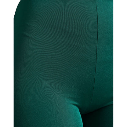 Dolce & Gabbana Green Nylon Stretch Slim Leggings Pants