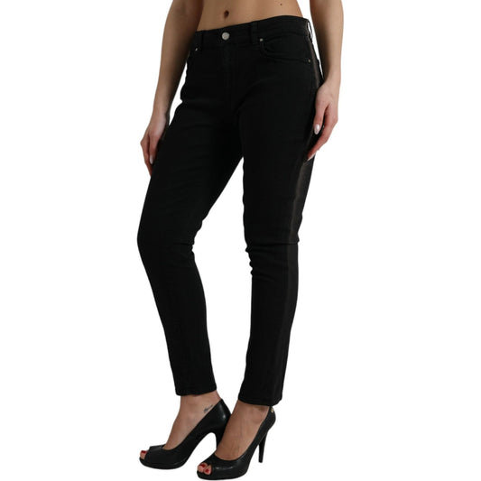 Dolce & Gabbana Elegant Black Mid Waist Stretch Jeans Dolce & Gabbana