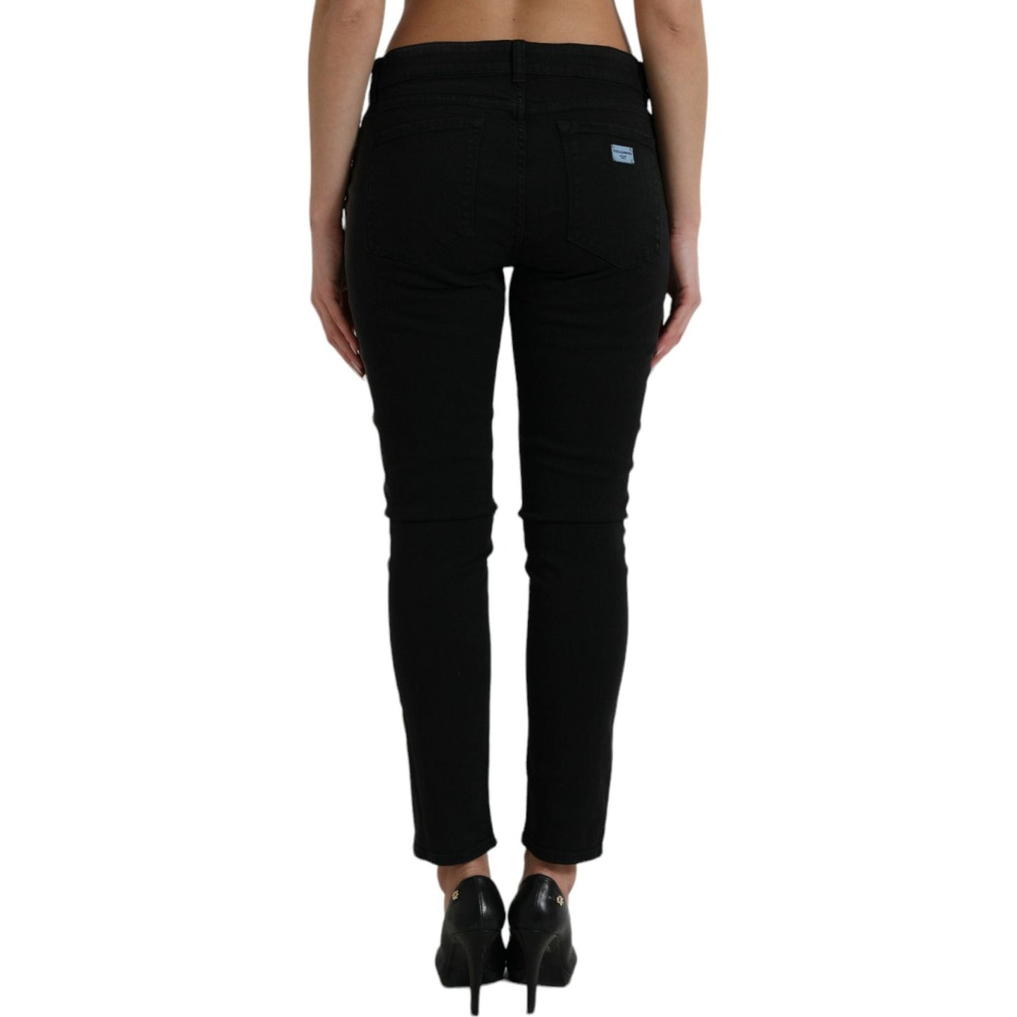 Dolce & Gabbana Elegant Black Mid Waist Stretch Jeans Dolce & Gabbana