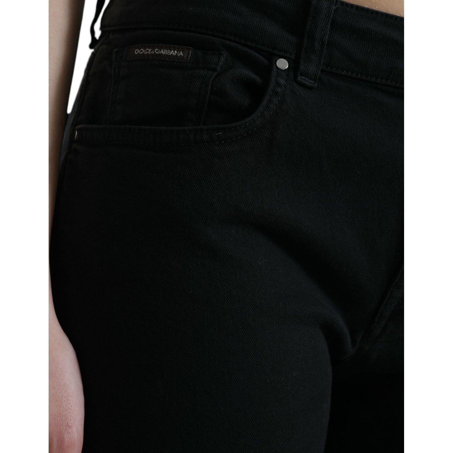 Dolce & Gabbana Elegant Black Mid Waist Stretch Jeans Dolce & Gabbana