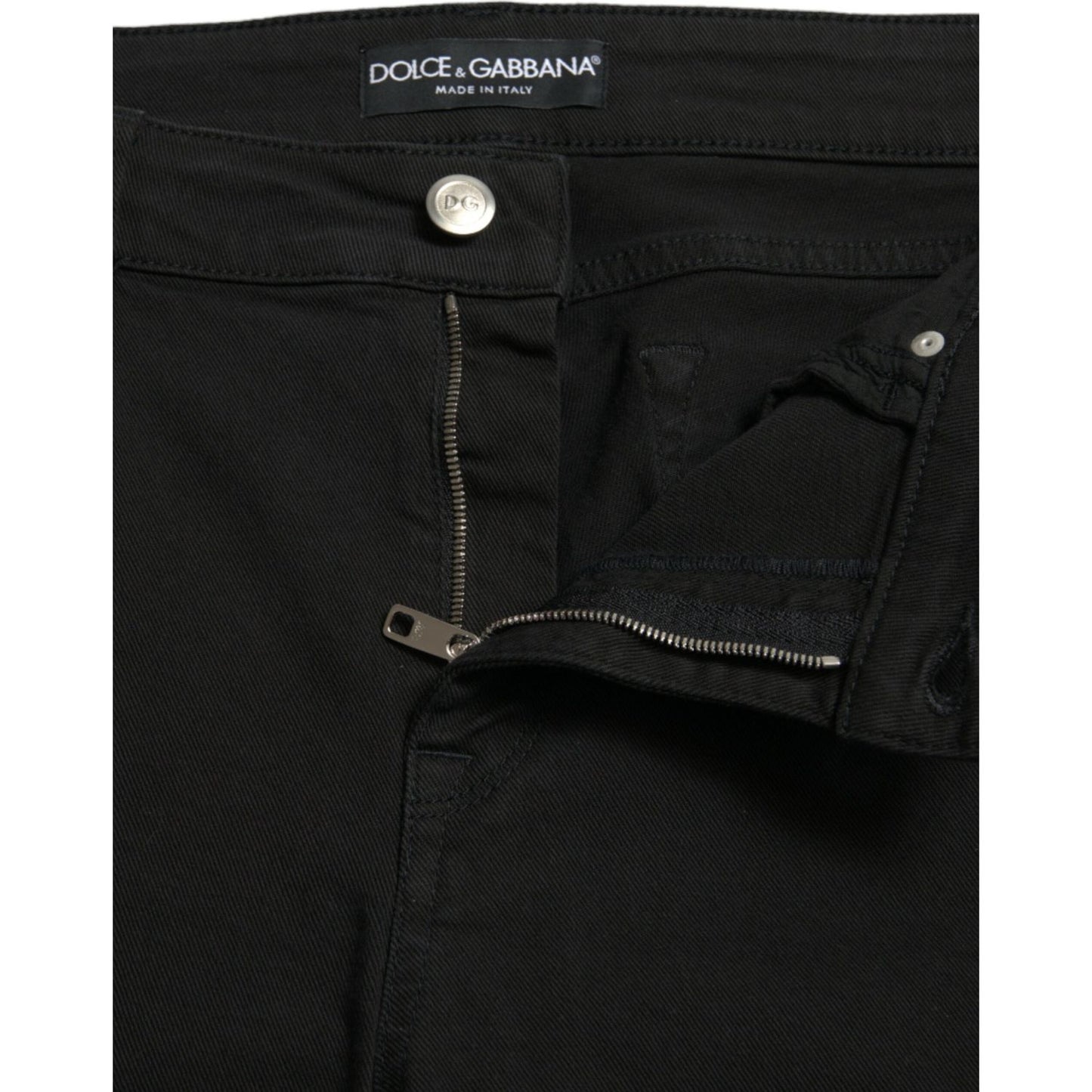 Dolce & Gabbana Elegant Black Mid Waist Stretch Jeans Dolce & Gabbana