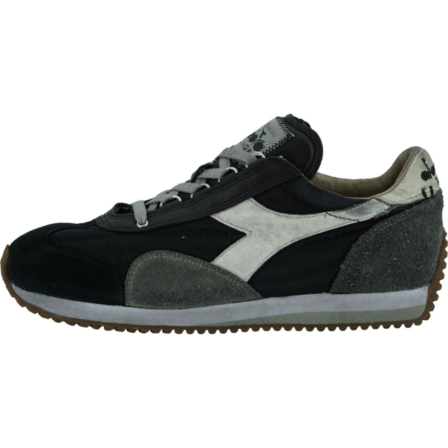 Diadora Black and Gray Equipe H Dirty Stone Wash Evo Sneakers Diadora