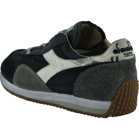 Diadora Black and Gray Equipe H Dirty Stone Wash Evo Sneakers Diadora