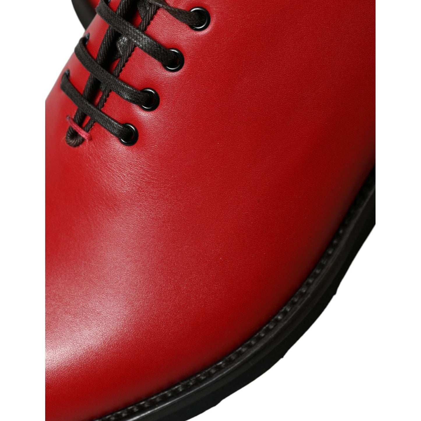 Dolce & Gabbana Elegant Red Leather Oxford Dress Shoes Dolce & Gabbana